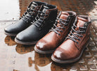 High - top winter leather boots with zipper - Antonios