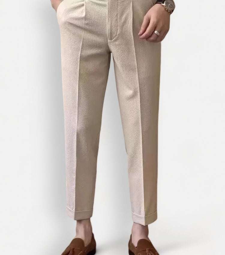High - waist belt design trousers - Antonios