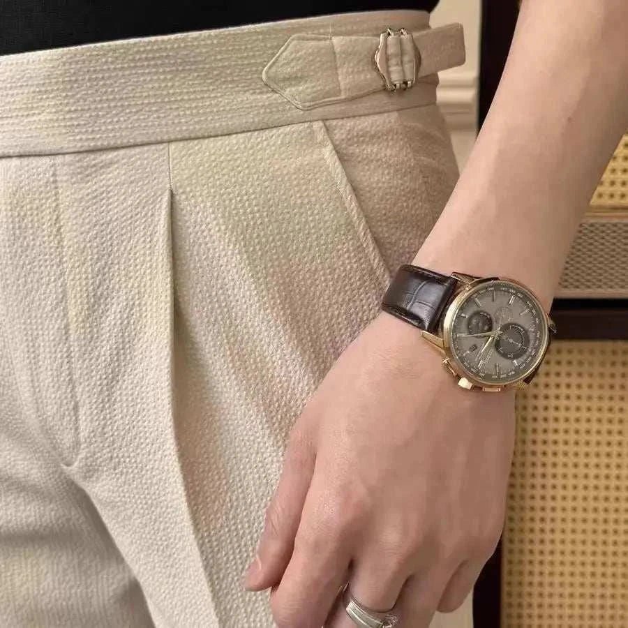 High - waist belt design trousers - Antonios