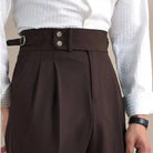 High - waist linen straight fit trousers - Antonios