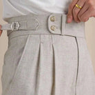 High - waist linen straight fit trousers - Antonios