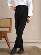 High - waist linen straight fit trousers - Antonios
