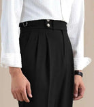 High - waist linen straight fit trousers - Antonios