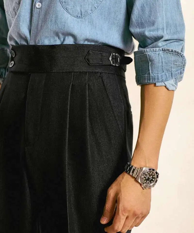 High - waist office black trousers - Antonios