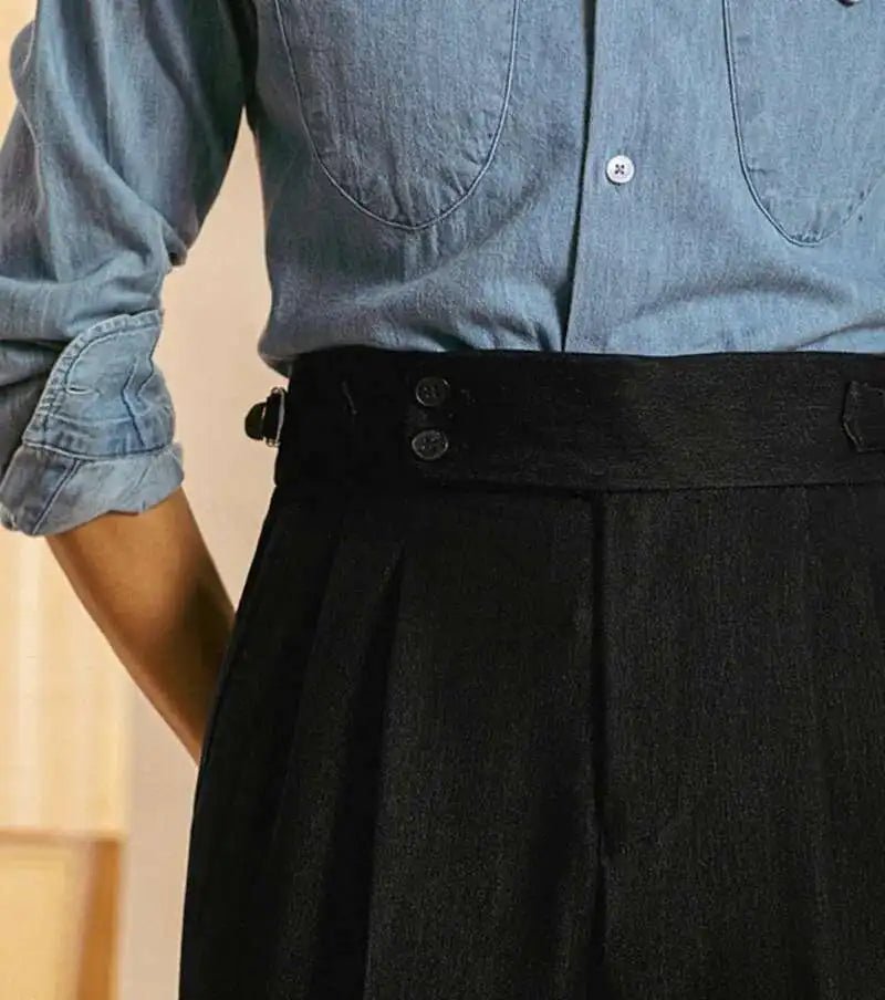 High - waist office black trousers - Antonios