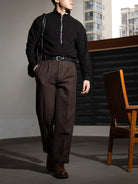 Hollywood waist straight - leg long pants - Antonios