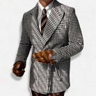 Houndstooth woolen retro suit blazer - Antonios