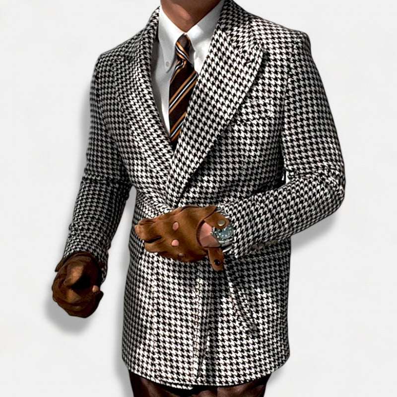 Houndstooth woolen retro suit blazer - Antonios