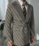 Houndstooth woolen retro suit blazer - Antonios