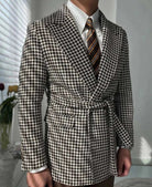 Houndstooth woolen retro suit blazer - Antonios