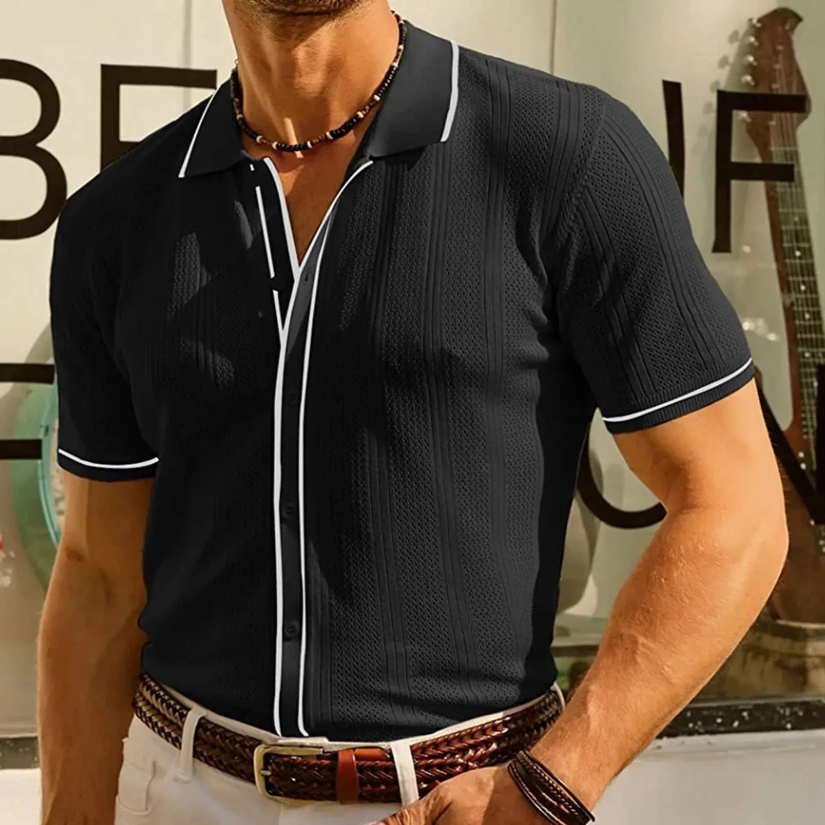 Ice silk summer short sleeve shirt - Antonios