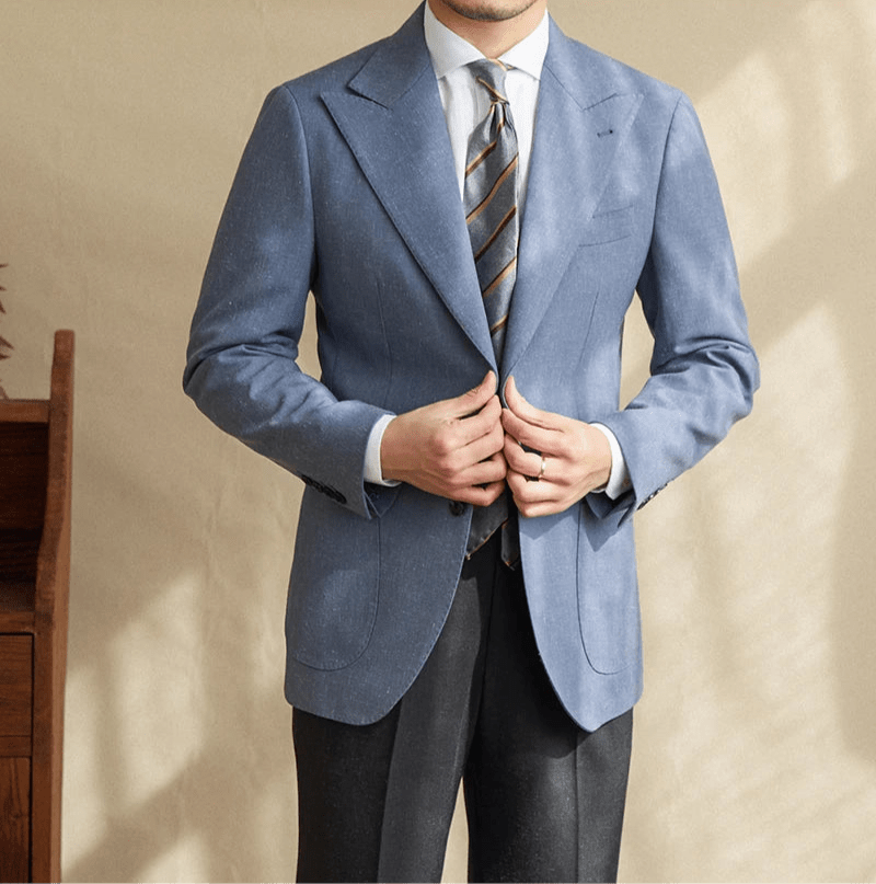 Italian barge collar wedding & banquet blazer for daily casual wear - Antonios