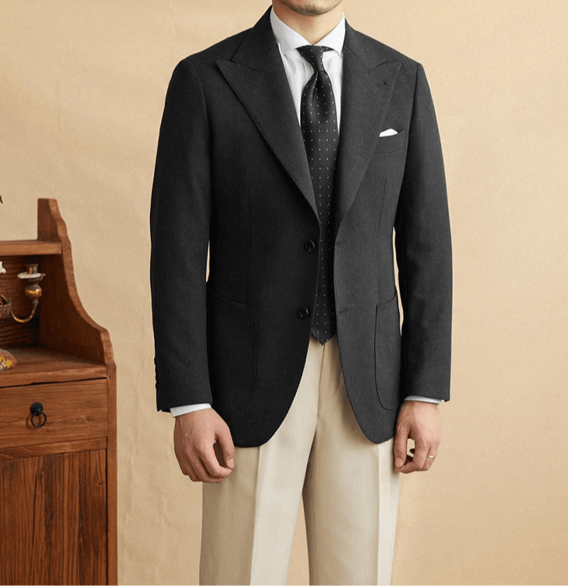 Italian barge collar wedding & banquet blazer for daily casual wear - Antonios