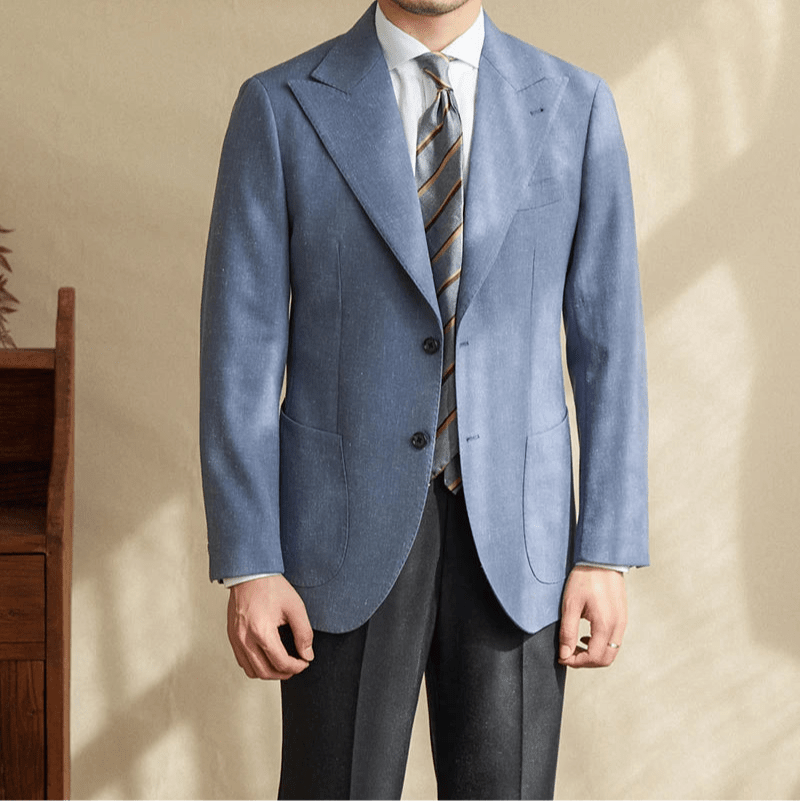 Italian barge collar wedding & banquet blazer for daily casual wear - Antonios
