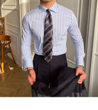 Italian Blue Striped Shirt - Antonios