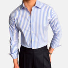 Italian Blue Striped Shirt - Antonios