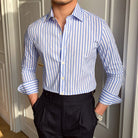 Italian Blue Striped Shirt - Antonios