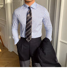 Italian Blue Striped Shirt - Antonios