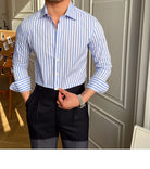 Italian Blue Striped Shirt - Antonios