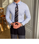 Italian Blue Striped Shirt - Antonios