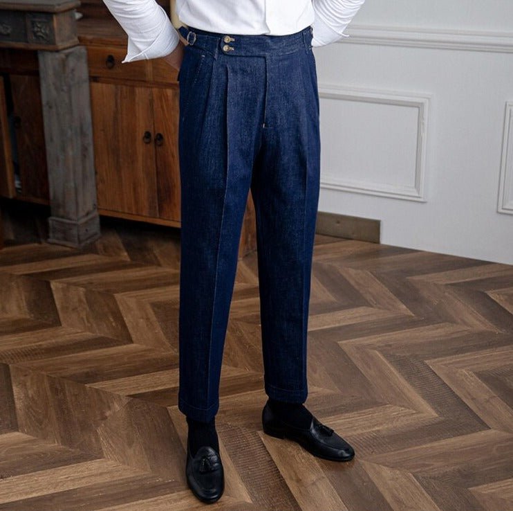 Italian Blue Trousers - Antonios