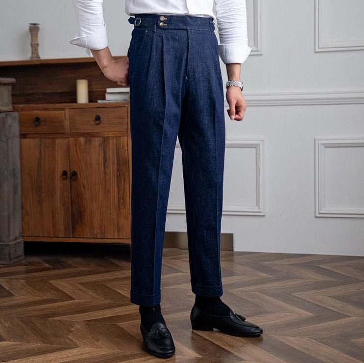 Italian Blue Trousers - Antonios