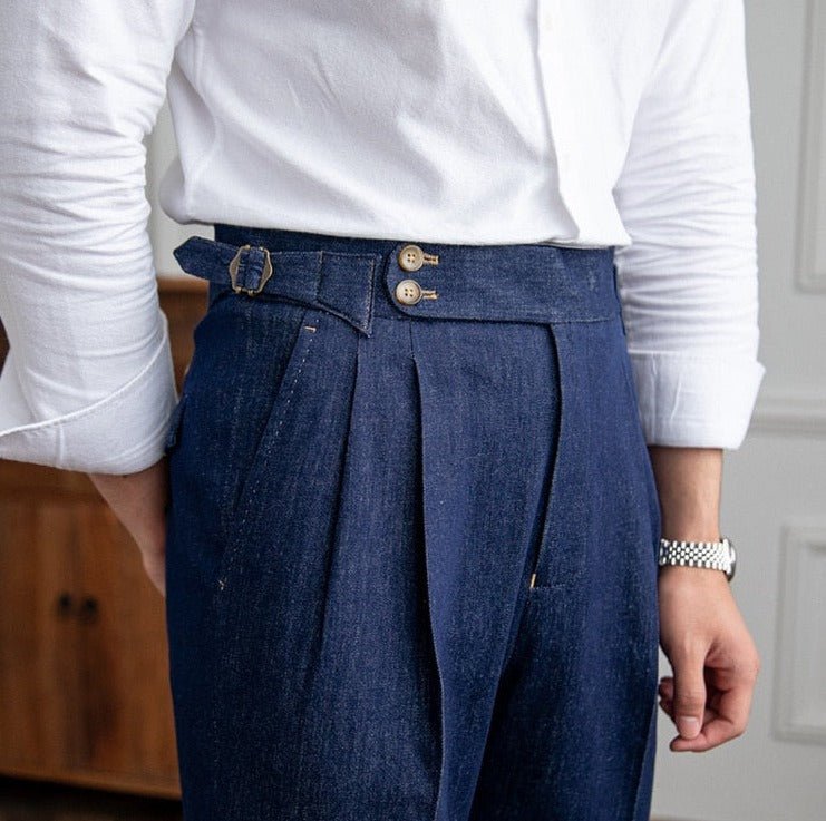 Italian Blue Trousers - Antonios