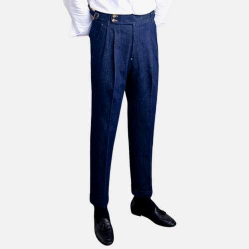 Italian Blue Trousers - Antonios