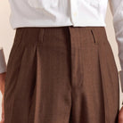 Italian office brown straight pants - Antonios