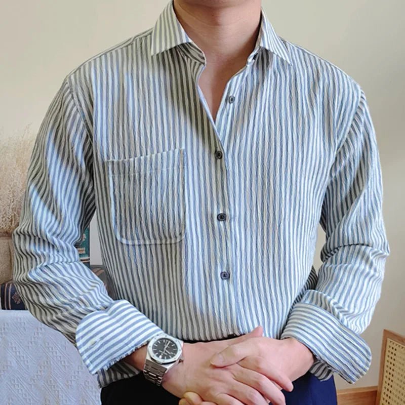 Italian striped long - sleeve shirt - Antonios