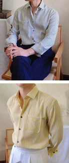 Italian striped long - sleeve shirt - Antonios