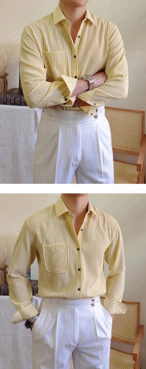 Italian striped long - sleeve shirt - Antonios