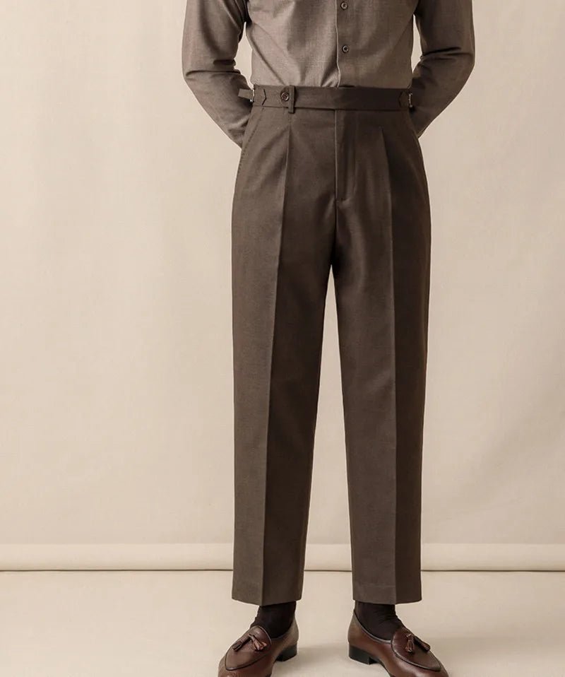 Italian wool carrot fit elegant trousers - Antonios