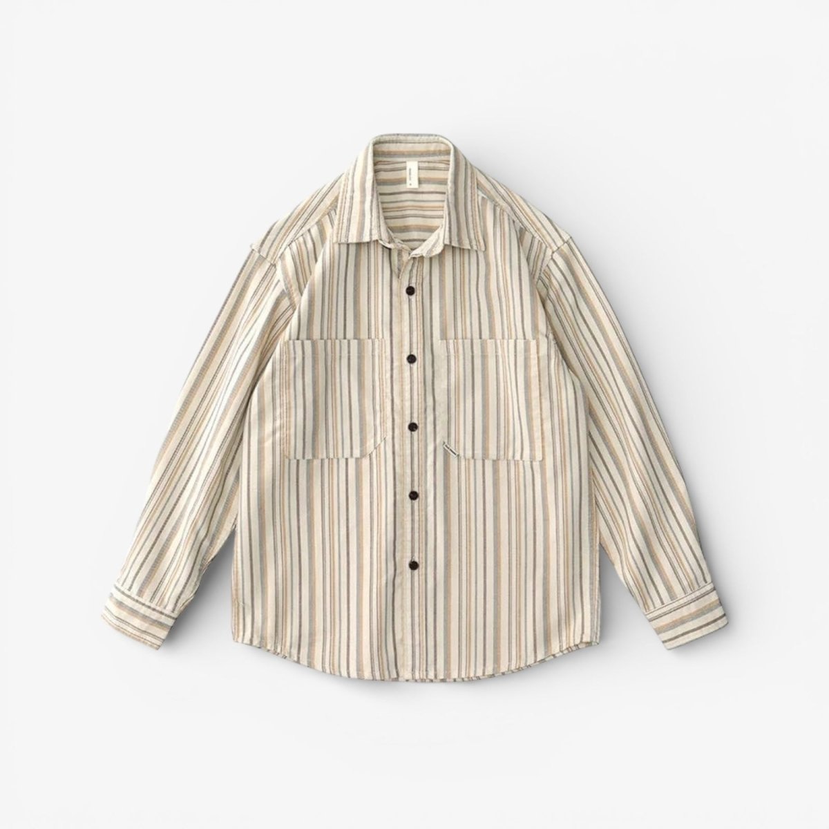 Japanese corduroy striped double pocket shirt - Antonios