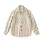 Japanese corduroy striped double pocket shirt - Antonios