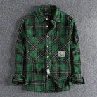 Japanese plaid pattern autumn shirt - Antonios