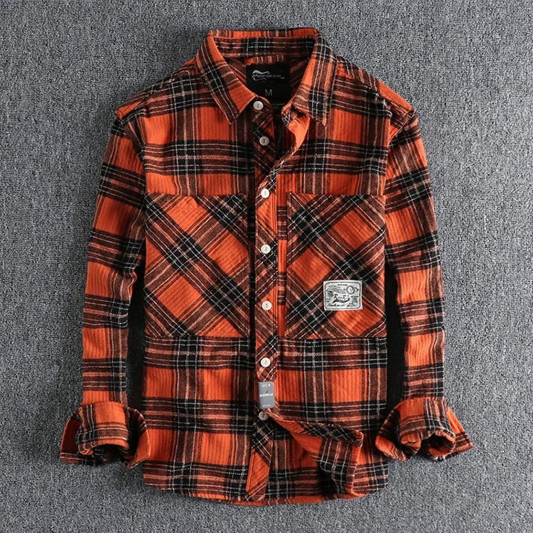 Japanese plaid pattern autumn shirt - Antonios