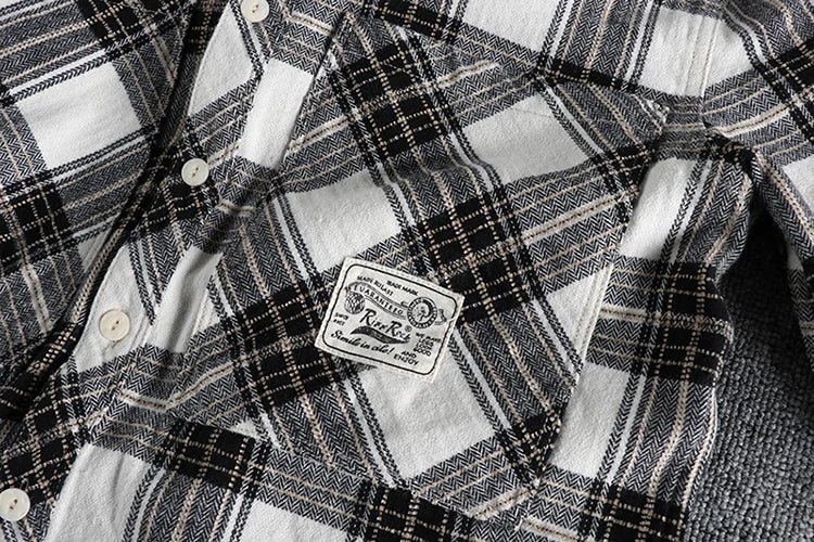 Japanese plaid pattern autumn shirt - Antonios
