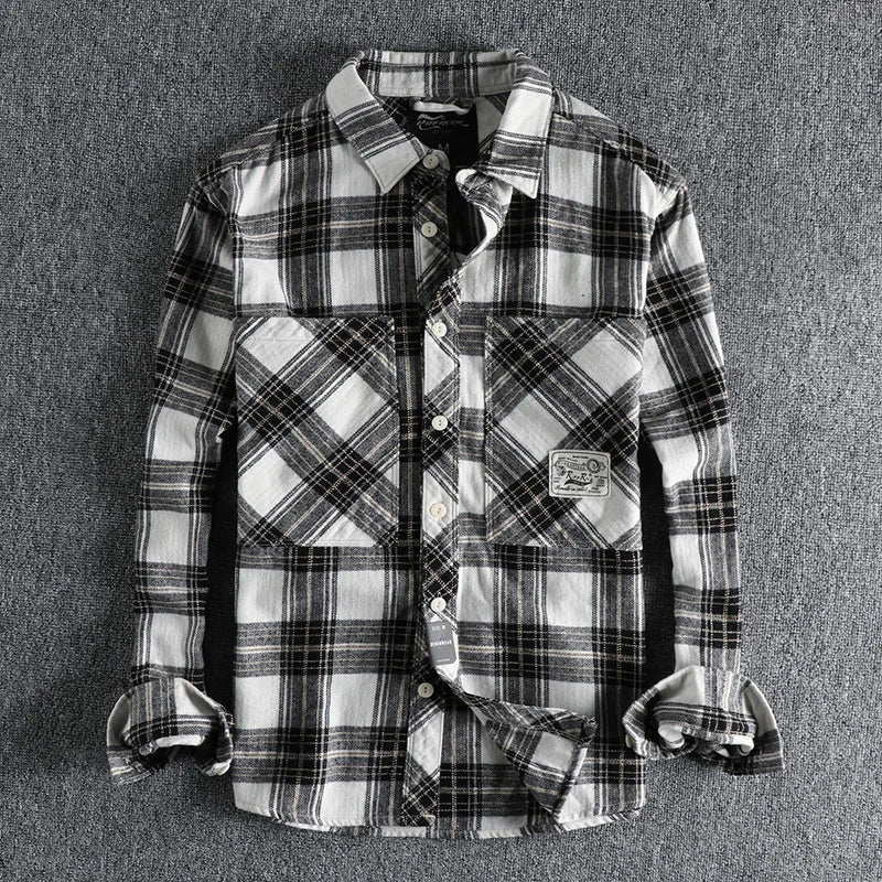 Japanese plaid pattern autumn shirt - Antonios