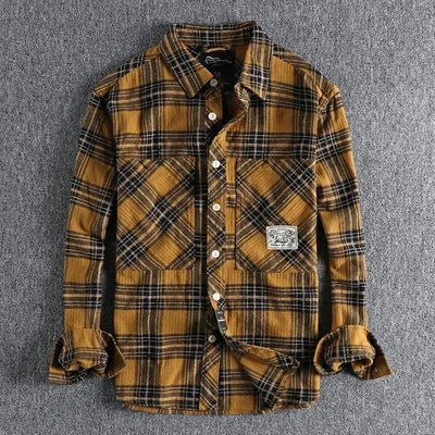 Japanese plaid pattern autumn shirt - Antonios