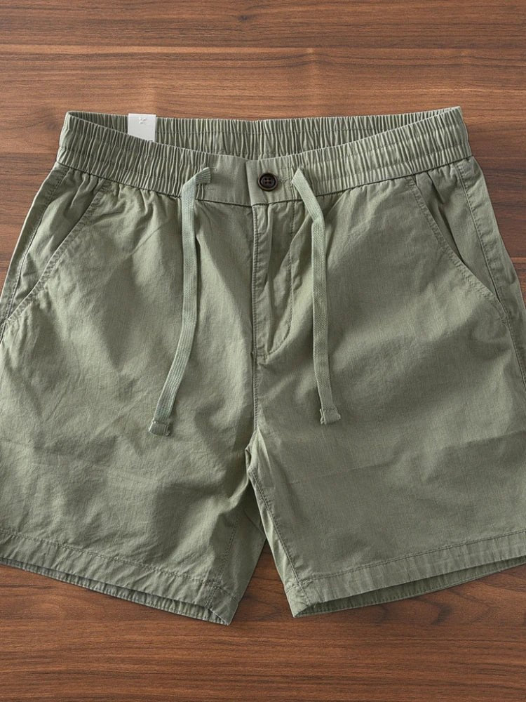 Japanese retro woven elastic waist pants - Antonios