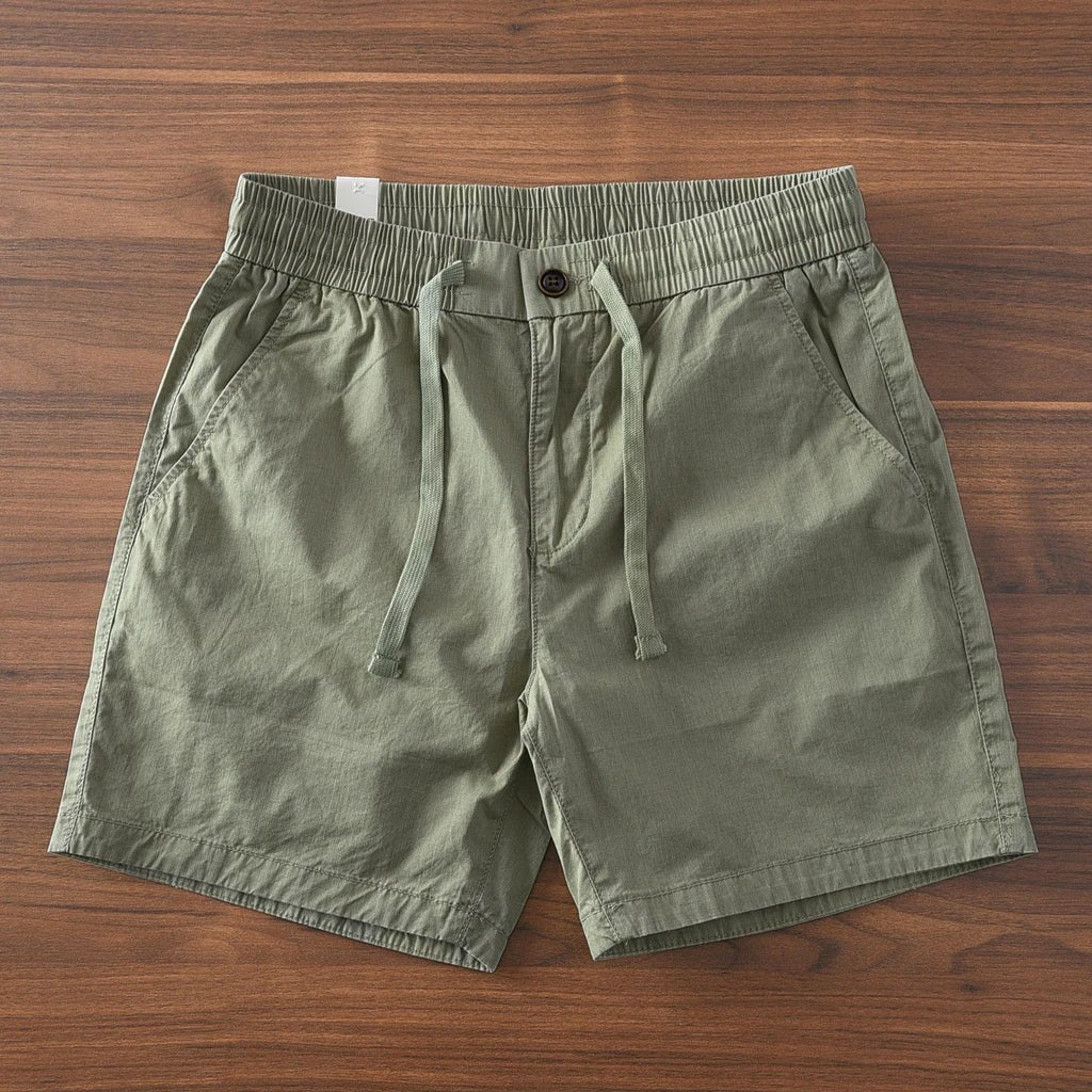 Japanese retro woven elastic waist pants - Antonios