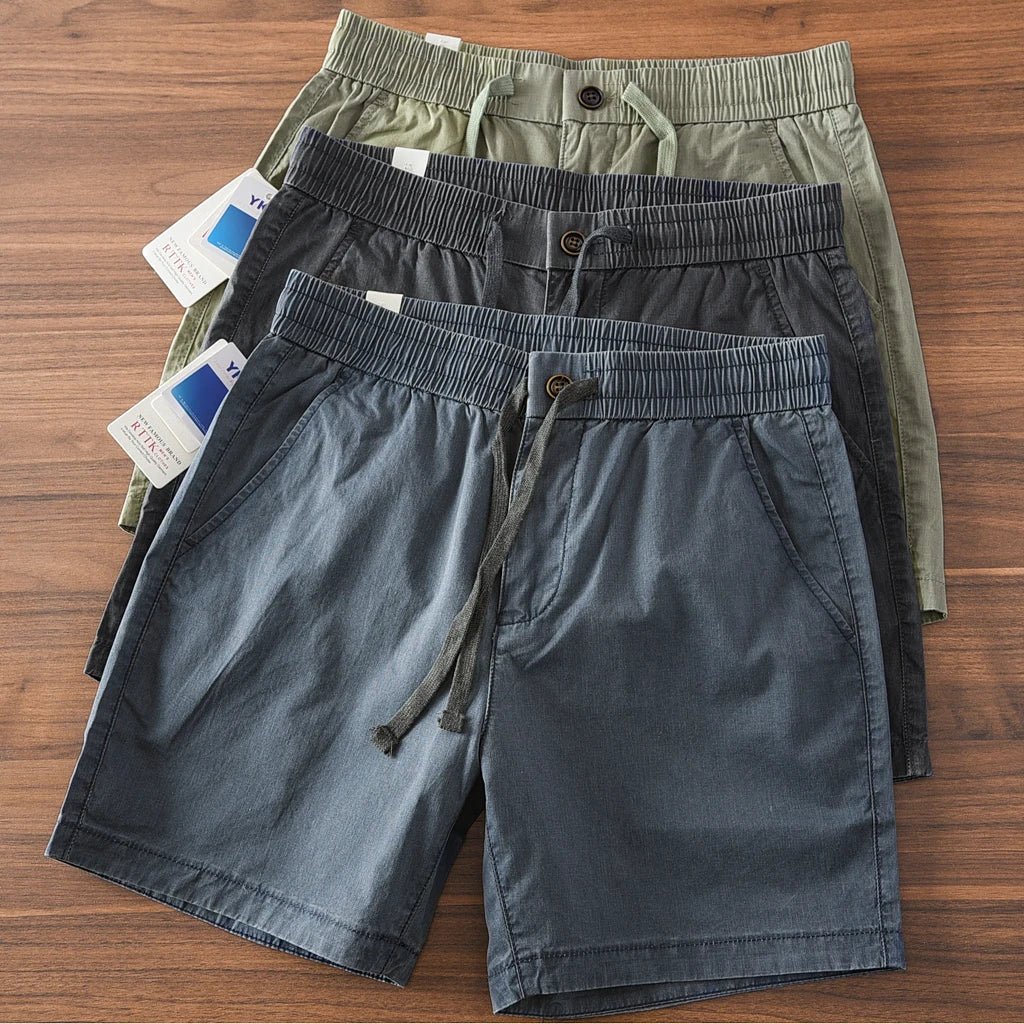 Japanese retro woven elastic waist pants - Antonios