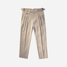 Khaki herringbone pattern tapered pants - Antonios