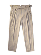Khaki herringbone pattern tapered pants - Antonios