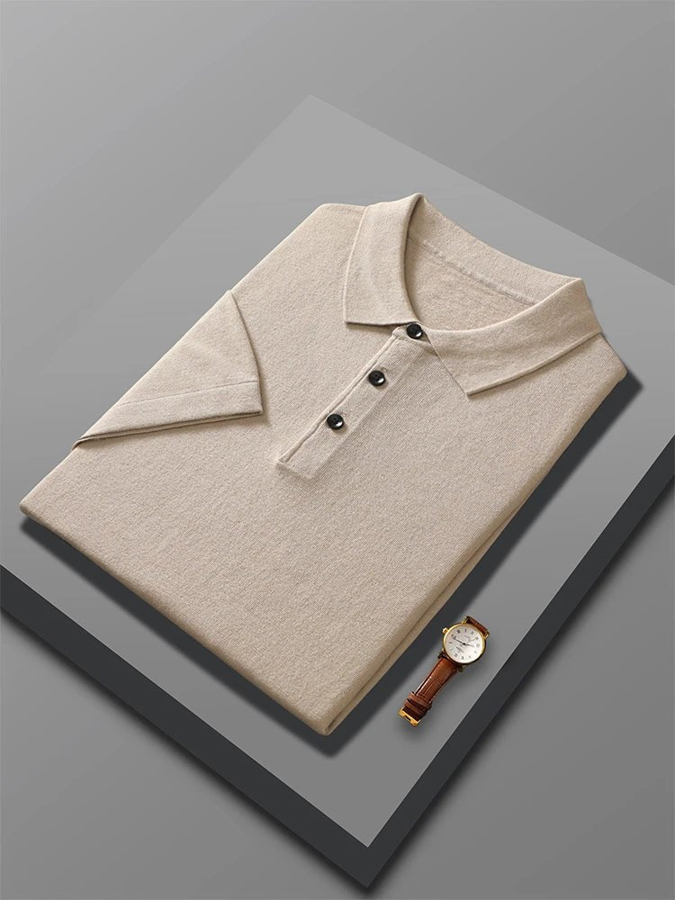 Knitted wood elegant polo t-shirt - Antonios