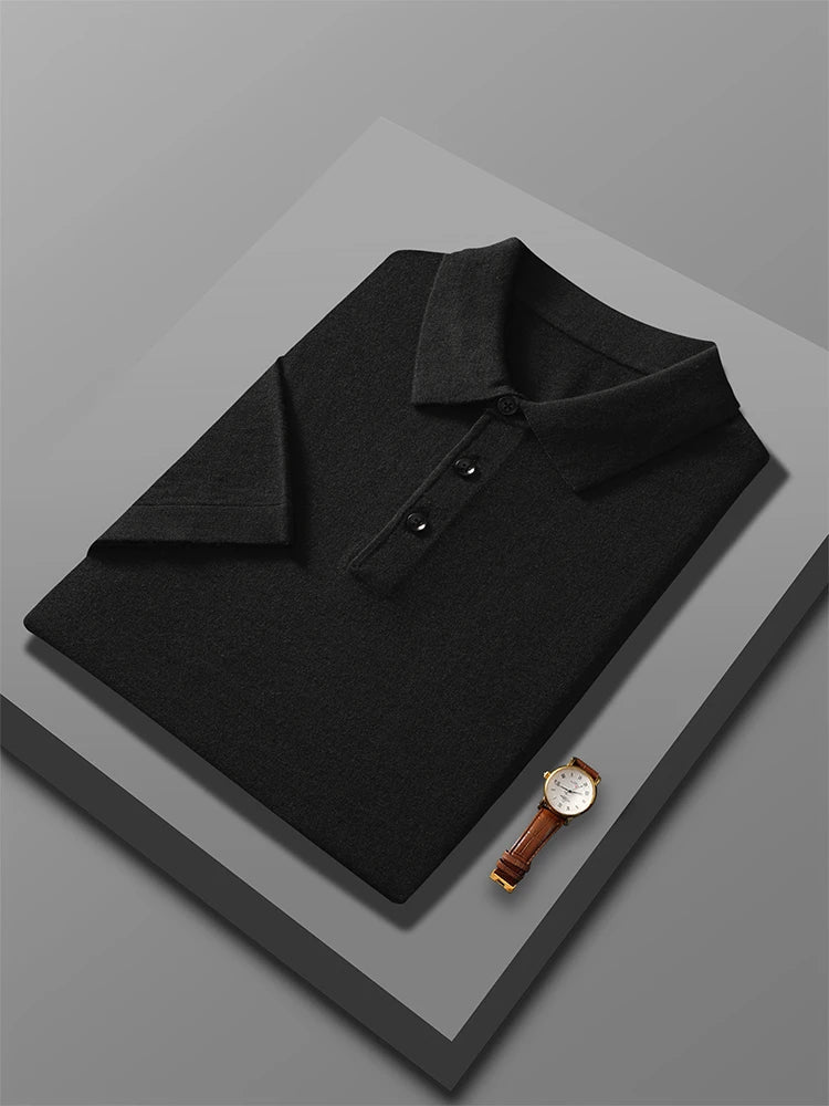 Knitted wood elegant polo t-shirt - Antonios