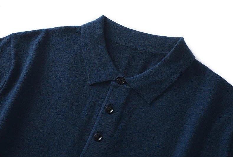 Knitted wood elegant polo t-shirt - Antonios