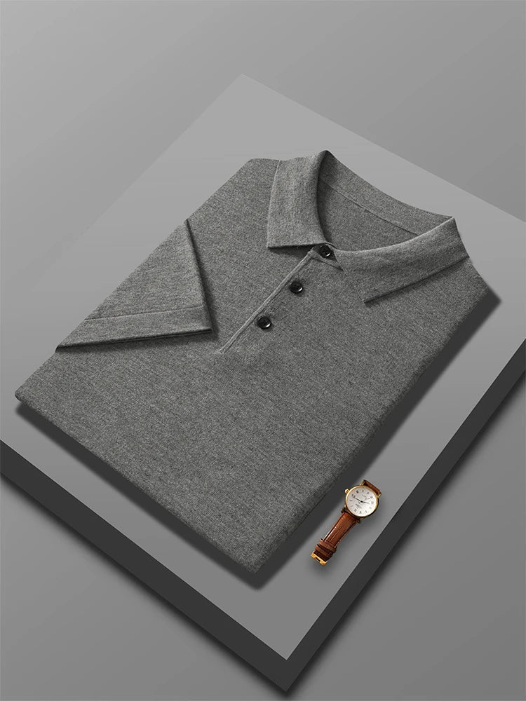 Knitted wood elegant polo t-shirt - Antonios