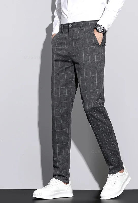 Korean formal checked pants - Antonios